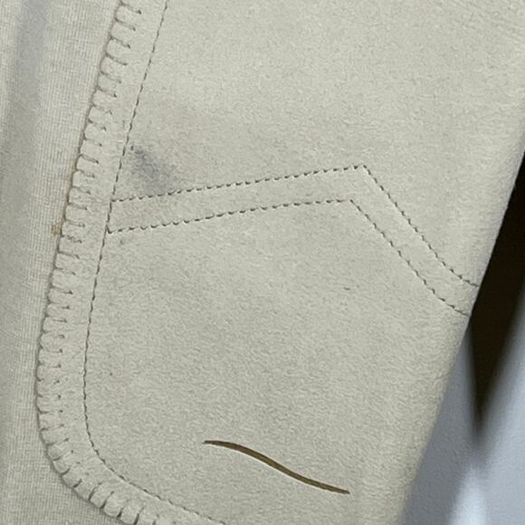 Tuff Rider Breeches Women Size 40 Long Beige Knee Patch Stretch Adj Leg Openings - Picture 6 of 16